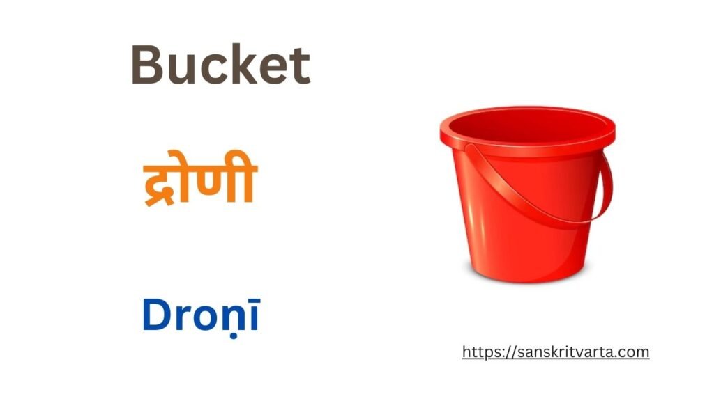 Bucket in Sanskrit is called द्रोणी (Droṇī)