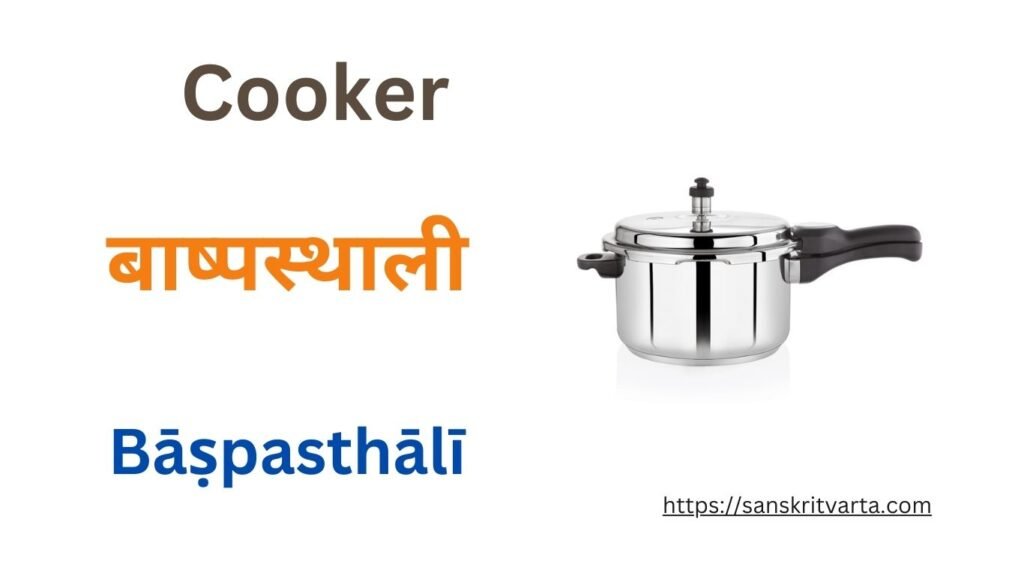  Cooker in Sanskrit is called बाष्पस्थाली (Bāṣpasthālī)