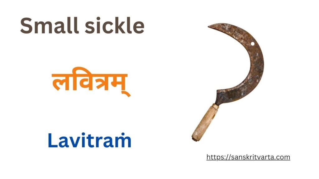 A small sickle in Sanskrit is called लवित्रम् (Lavitraṁ)