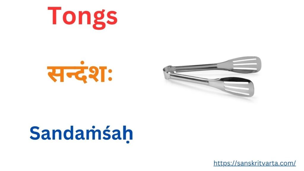 Tongs in Sanskrit is called सन्दंशः (Sandaṁśaḥ)